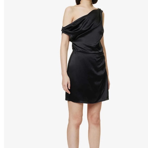 Reformation Alanis black silk mini dress - Picture 2 of 6